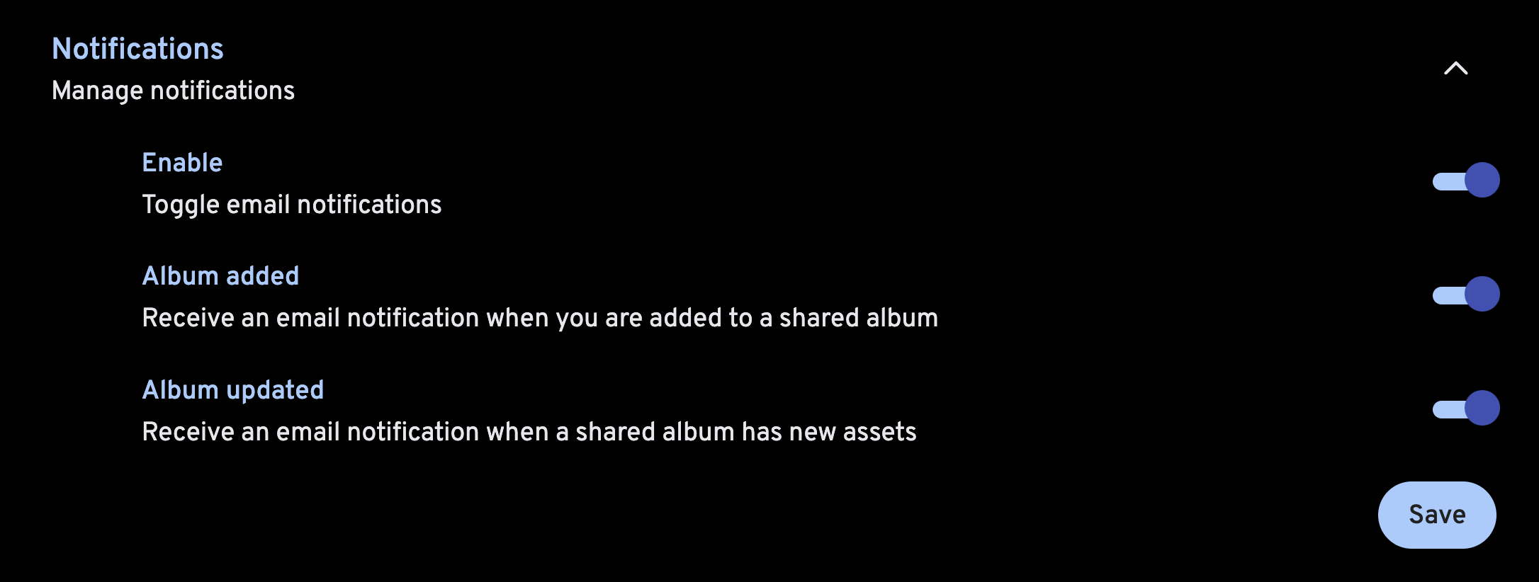 User notification settings
